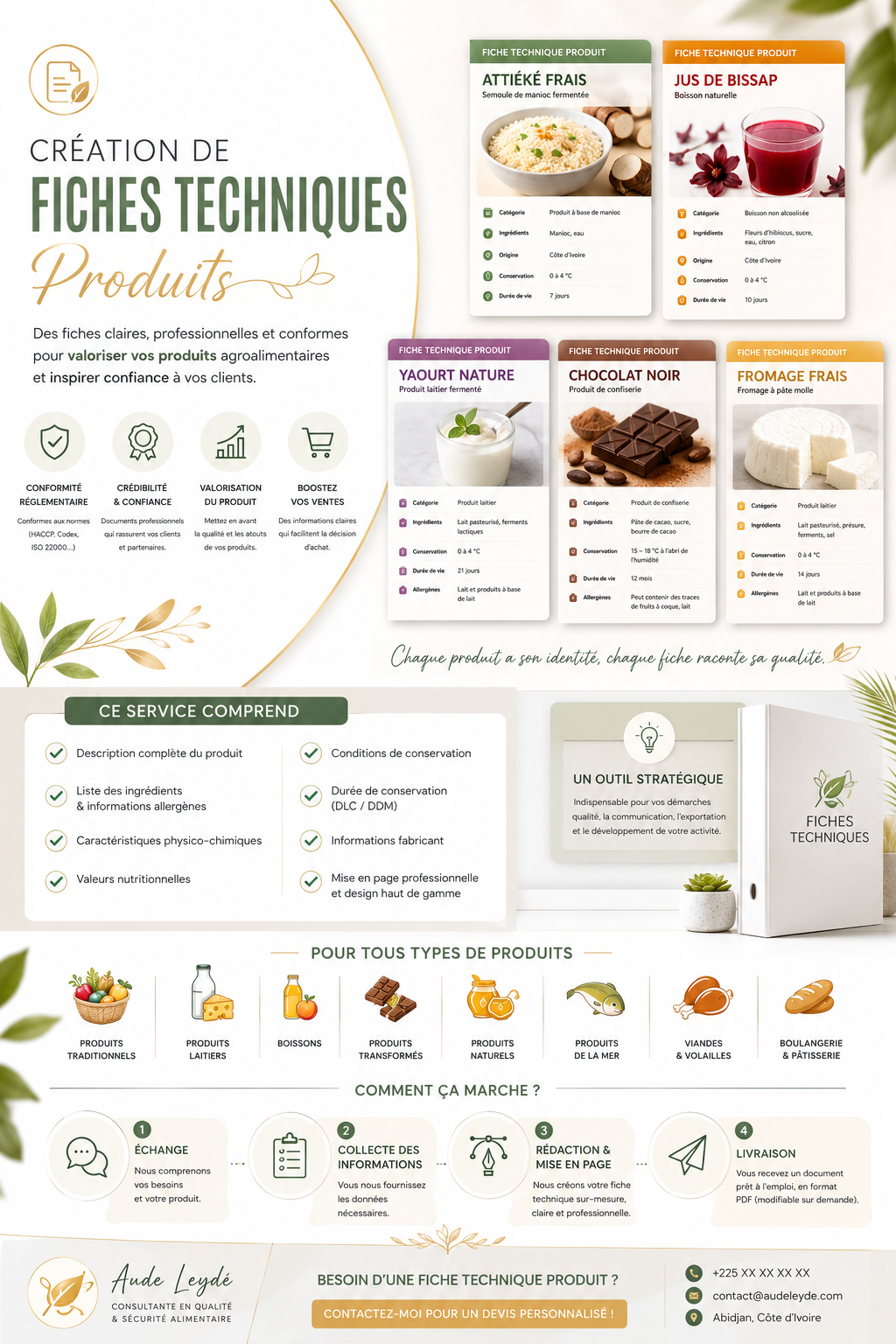 Création de fiche technique professionnelle pour vos produits agroalimentaires