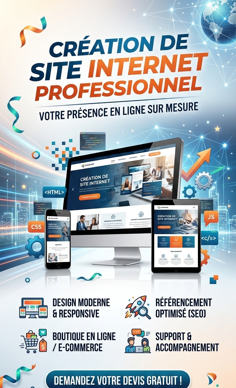 Je vous crée un site web et je vous crée des affiches publicitaires, des logos